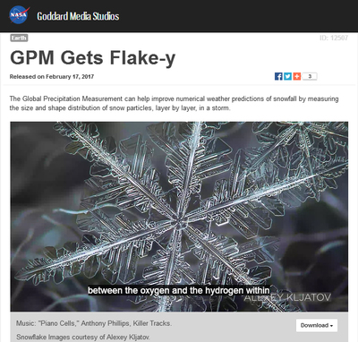 My snowflake photos published by NASA - part 1